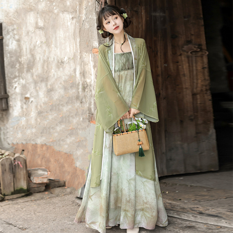 柒邑【竹韵】汉服女宋制改良吊带连衣裙新中式长干寺日常通勤秋季,淘宝优惠券,粉丝福利购,淘宝优惠卷