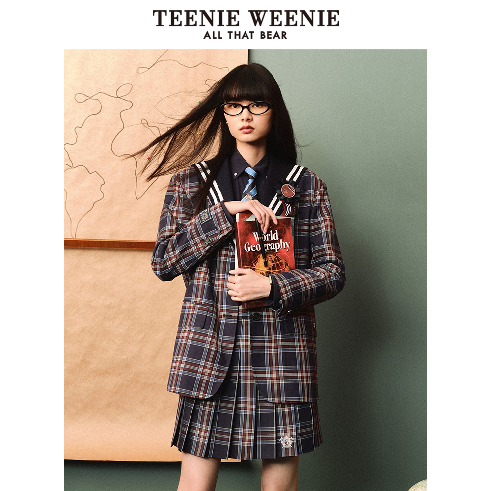 【赵露思同款】TeenieWeenie小熊奥莱半身裙女秋冬短裙学