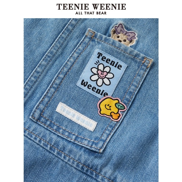 TeenieWeenie Bear Olesha College Style Overalls Retro Casual Jeans Jumpsuit Women's