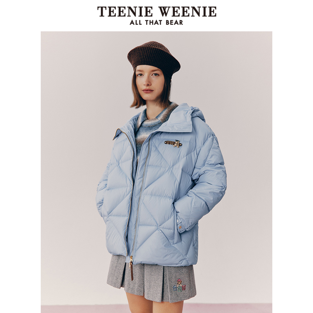 TeenieWeenie小熊奥莱羽绒服加厚保暖短款小个子光泽感外套女秋冬