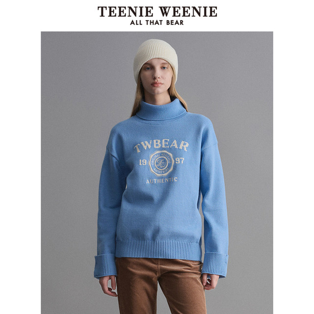 TeenieWeenie Bear Ole Autumn Turtleneck Pullover Sweater Women's Soft Waxy Lazy Top Women