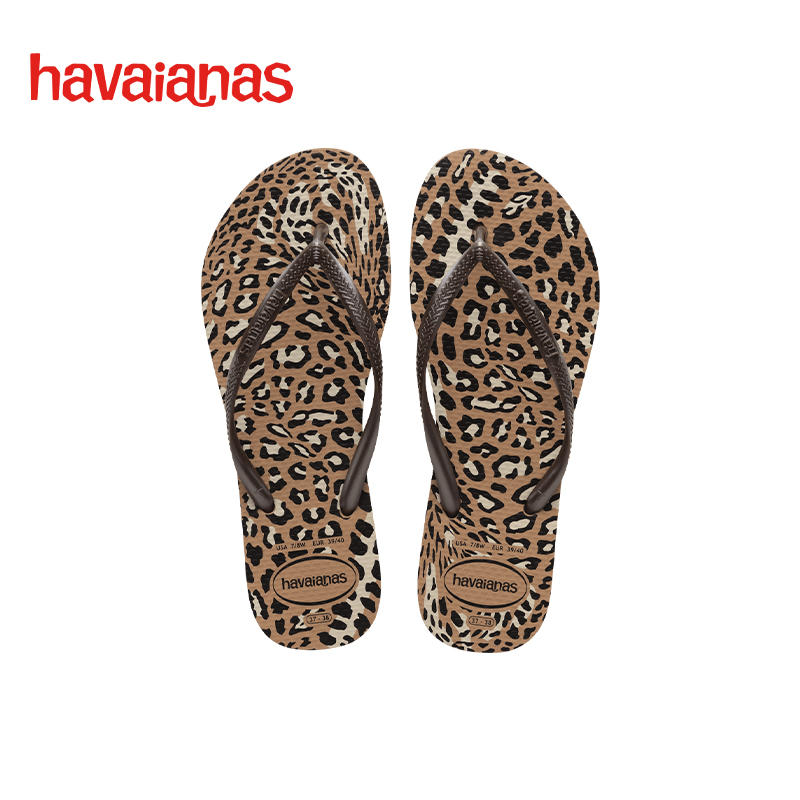 Havaianas哈唯纳Animals豹纹夹脚人字拖平底舒适可外穿拖鞋夏海边-图2