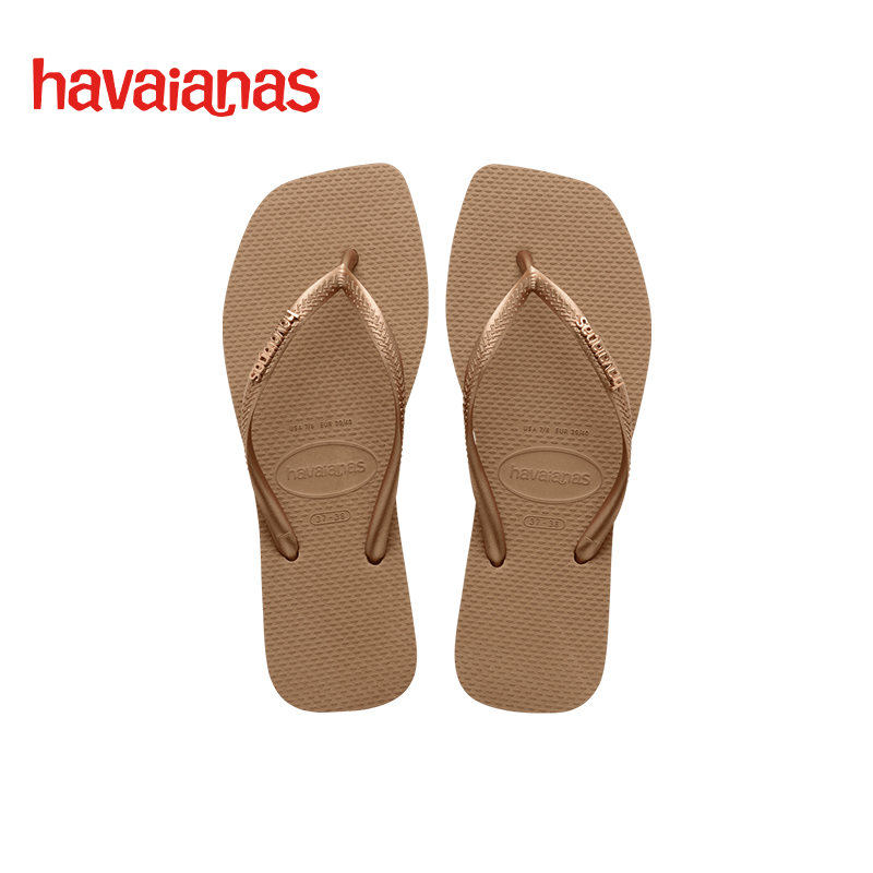 Havaianas哈唯纳Square Metallic方头人字拖时尚拖鞋外穿2024新品 - 图1