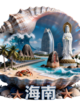 海南三亚文创冰箱贴旅游伴手礼