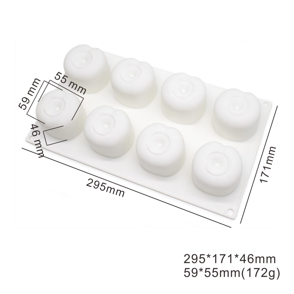 立陶人 8连樱桃慕斯矽胶模具 法式西点模桃子蛋糕模 烘焙模具