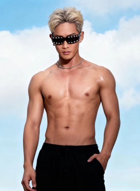 个性铆钉装饰太阳眼镜男女通用