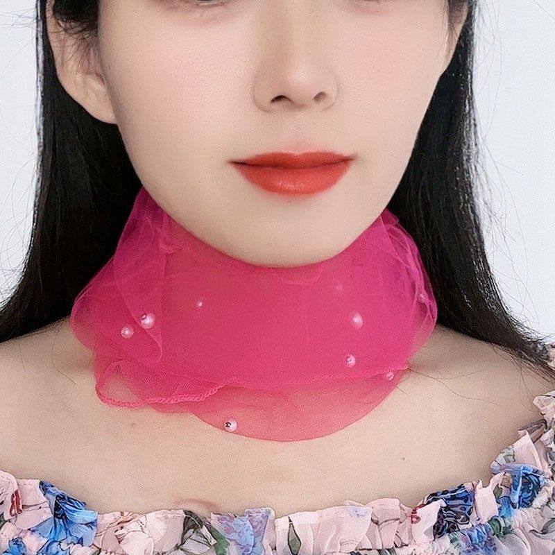 防晒脖套围脖护颈百搭防晒面纱围巾薄款女夏季丝巾套头纱巾小围脖,淘宝优惠券,粉丝福利购,淘宝优惠卷