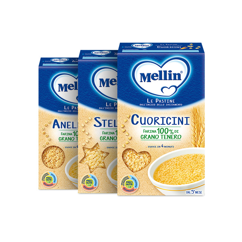 mellin铭帆海外专卖店Mellin美林星星面320g*6婴幼儿童辅食品宝宝米粉爱心颗粒粒意面条0