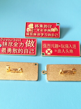 金属胸针胸章定制学生小礼品礼物徽章小学生奖品励志个性胸针