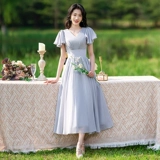 Синее платье подружки невесты, зимнее вечернее платье, юбка, коллекция 2023, для подружки невесты, яркий броский стиль, по фигуре