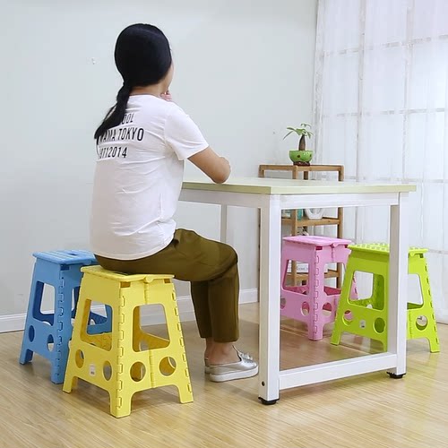 塑料凳子家用小凳子儿童便携折叠胶凳户外迷你加厚成人小板凳椅子 - 图2