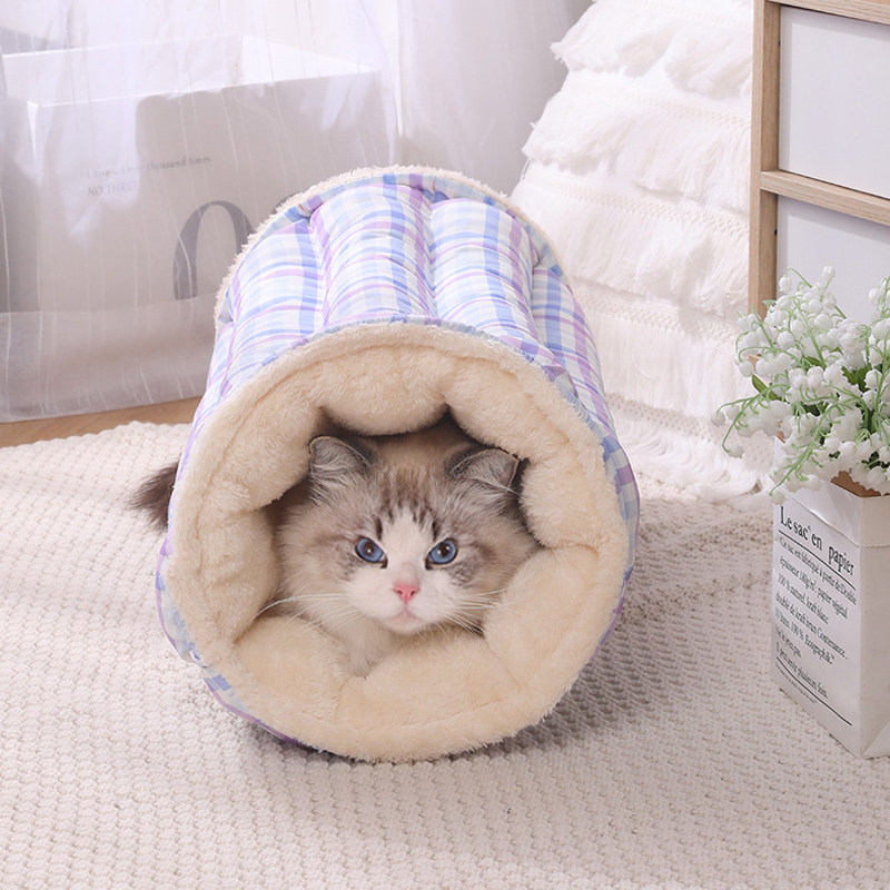 隧道猫窝冬天保暖可拆洗猫躲避屋猫咪钻洞安全感窝包裹式过冬垫子,淘宝优惠券,粉丝福利购,淘宝优惠卷