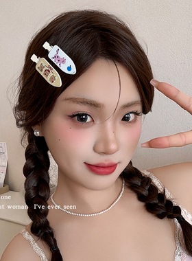 多巴胺无痕发夹女高颜值侧边夹前额刘海边夹甜美鸭嘴夹bb发卡头饰