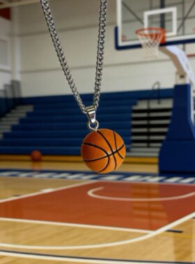 欧美运动钛钢吊坠排球足球篮球棒球配件男士不锈钢项链毛衣链