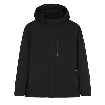 【可拆卸鹅绒内胆】DIDIBOY2025冬季新款黑色连帽轻薄羽绒服外套