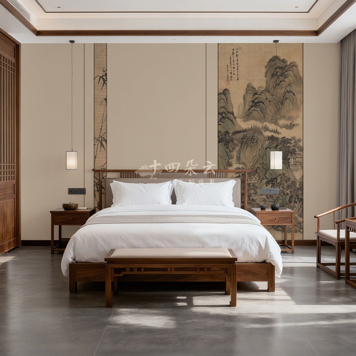 新中式定制壁画宋代美学国画书房背景墙客厅电视沙发卧室壁纸墙布,淘宝优惠券,粉丝福利购,淘宝优惠卷