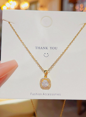 韩版小方糖锆石吊坠10