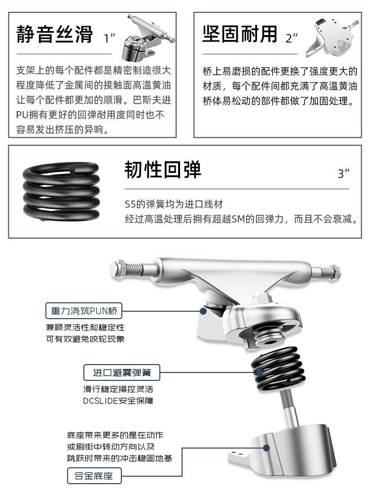 三鑫S5陆地冲浪板滑雪代步大鱼板yow路冲板滑板免蹬地slide专业板 - 图2