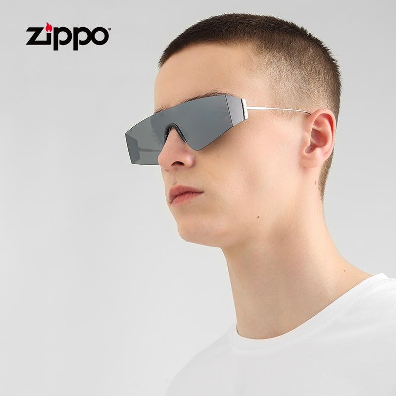 Zippo赛博朋克一体无边框墨镜