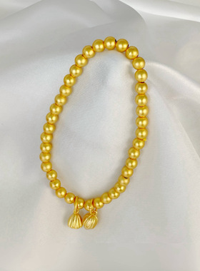 转运手串金店同款古法沙金高保色两世欢手链手串久不掉色莲蓬链子