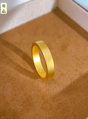 高保色古法传承平安无事戒指男女情侣细沙哑光素圈戒环情侣款指环