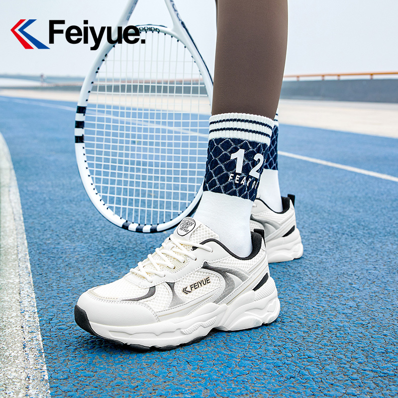 feiyue/飞跃官方百搭老爹鞋女2024春季新款透气网面休闲运动鞋983-图3