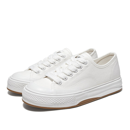 feiyue/飞跃厚底百搭小白鞋女鞋2025春夏款舒适软底透气帆布鞋子