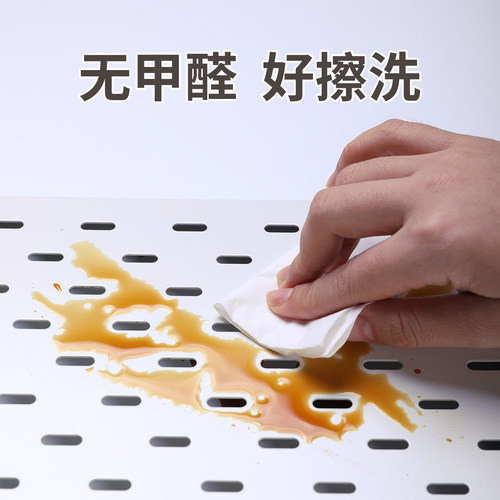 定制金属洞洞板宜家置物架加厚铝合金不锈钢磁吸墙面装饰收纳配件 - 图3