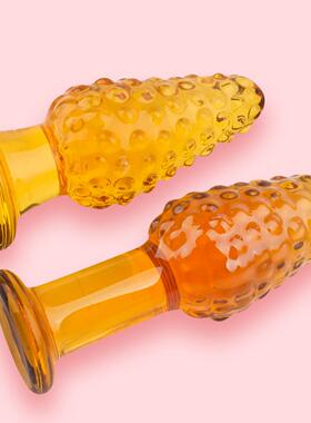 Posterior pull beads floating point Golden Crystal anal plug