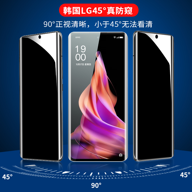 适用opporeno9水凝钢化膜reno9pro防窥手机膜reno9pro+防窥膜全屏覆盖防偷窥九全包保护ren9pro贴膜防摔防爆 - 图0