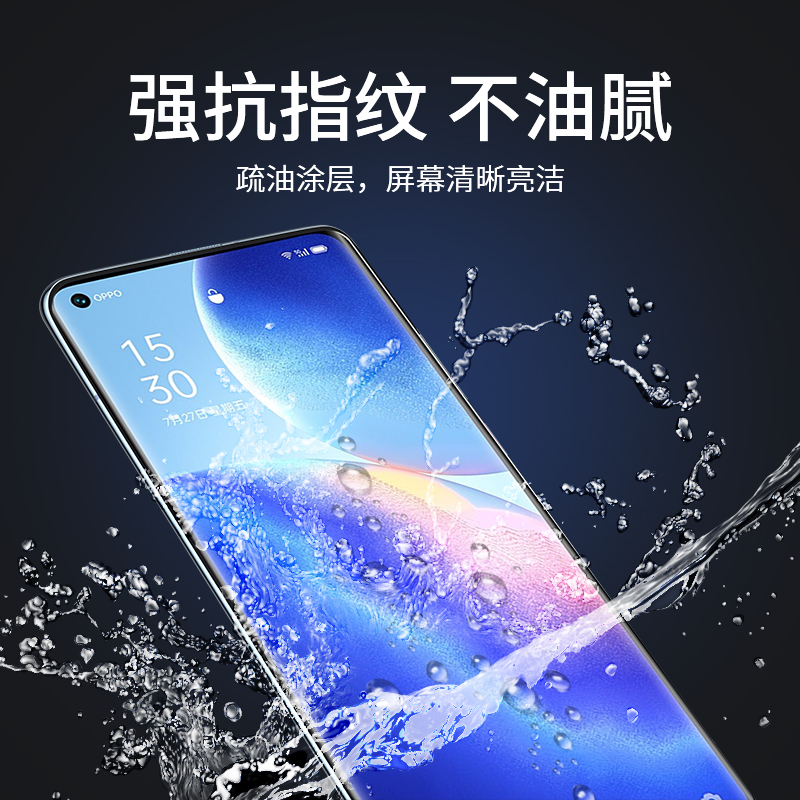 适用opporeno3pro钢化水凝膜oppo reno3元气版手机膜全屏覆盖5g曲面por曲屏opopreno软膜0pp0抗蓝光uv贴膜壳 - 图0