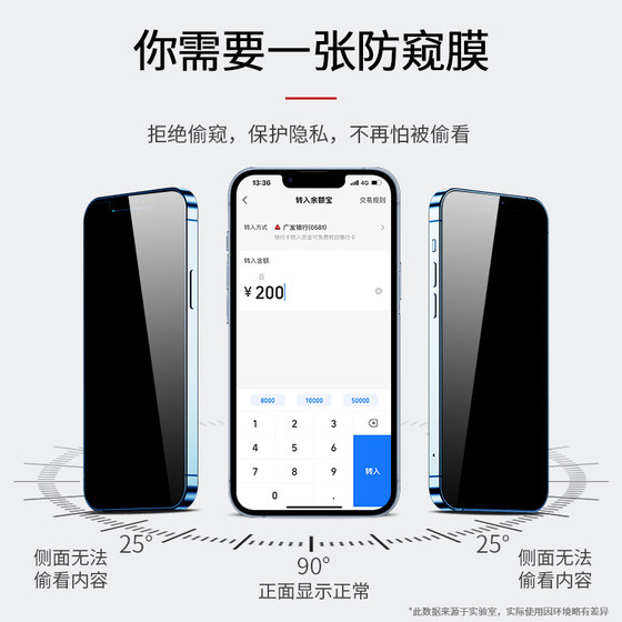 Suitable for Apple Anti-Peeping Tempered Film Full Screen Anti-Peeping Film
