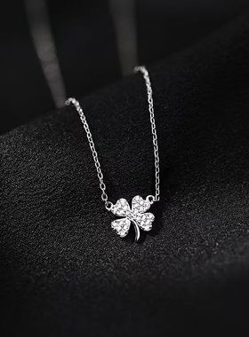 JUSONG KLEIN四叶草项链女小众轻奢幸运叶子项链锁骨链