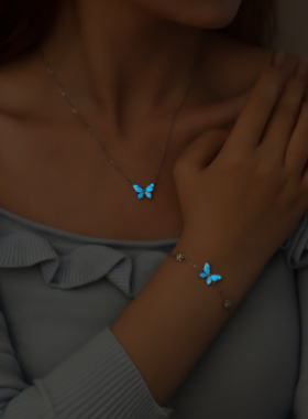 JusongKlein钛钢夜光蝴蝶手链