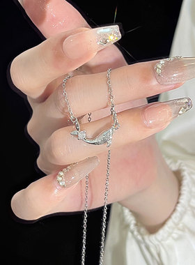 鲸鱼项链饰品女韩系简约