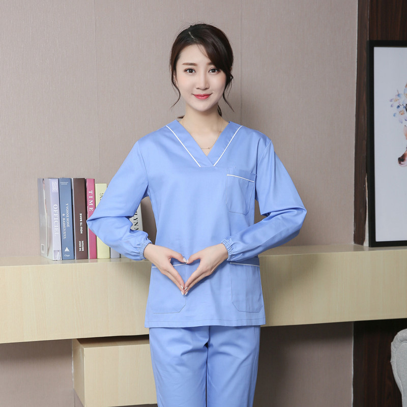 简菲爱洗手衣长袖手术衣服女牙科 简菲爱医护制服