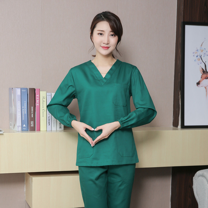 简菲爱洗手衣长袖手术衣服女牙科 简菲爱医护制服