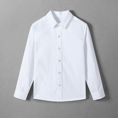Хлопковая рубашка для мальчиков, детский лонгслив, форма для школьников