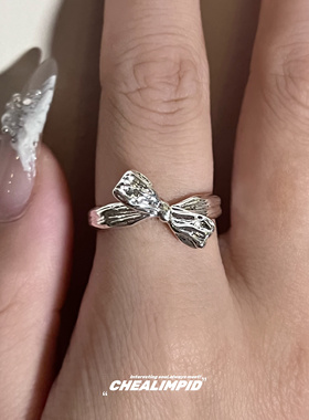 不规则褶皱蝴蝶结设计戒指合金女