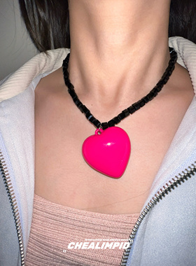 CHEALIMPID/.糖果爱心串珠亚克力项链少女小众设计y2k甜酷辣妹风