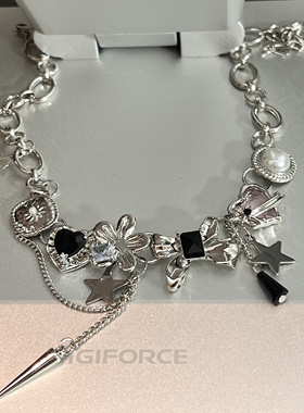 CHEALIMPID/.夏季物语元素拼接项链清新少女小众设计金属感锁骨链