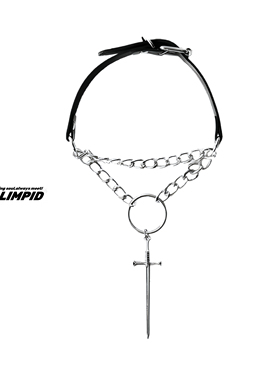 choker/.救赎圣剑双层锁骨链暗黑朋克复古十字架嘻哈潮男女项链