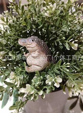 跨境鳄鱼摆件家居庭院装饰品迷你可爱庭院户外摆件鳄鱼设计装修