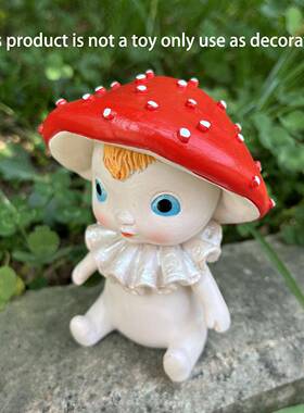 爆款跨境可爱蘑菇植物树脂工艺品适用于花园修饰庭院装饰居家摆件