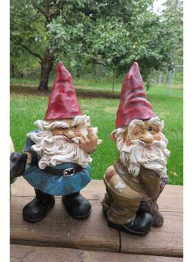 跨境新品4款有趣的花园雕塑摆件庭院装饰 树脂工艺品摆件圣诞装饰