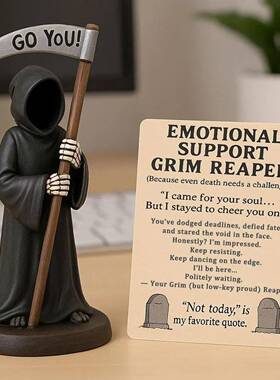 跨境新品万圣节Emotional Support Grim Reaper Figurine死神雕像