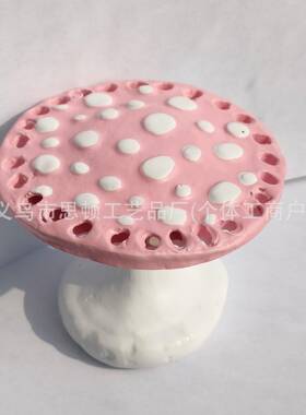 跨境蘑菇女孩耳环收纳装饰品摆件庭院家居化妆首饰收纳设计摆件