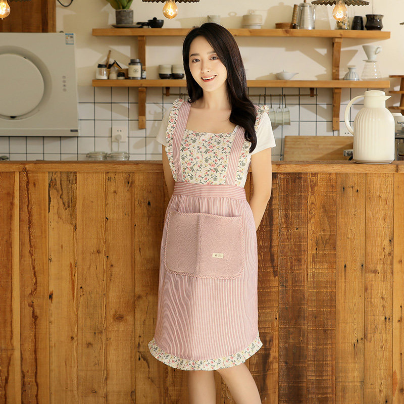 2021新款可擦手围裙家用厨房夏季日式防水防油裙子可爱女纯棉罩衣,淘宝优惠券,粉丝福利购,淘宝优惠卷