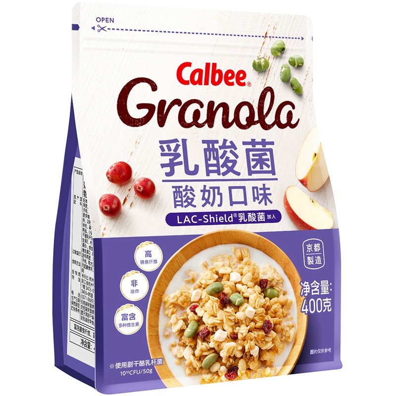 Calbee卡乐比乳酸菌酸奶口味水果麦片日本进口早餐燕麦片轻食健康 - 图3