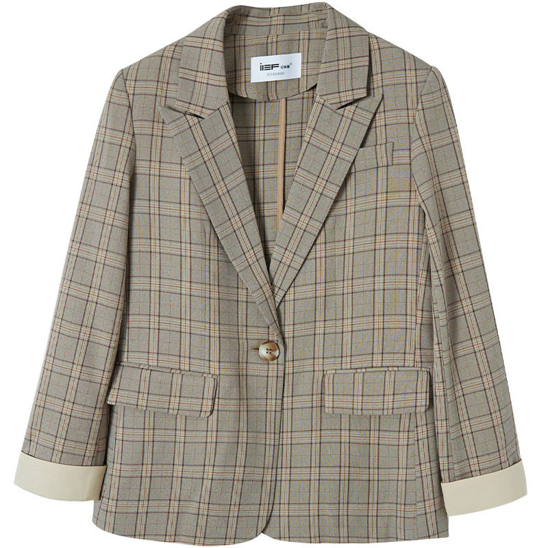 【特价】ief /爱依服短袖格子潮西服 爱依服outlets店西装